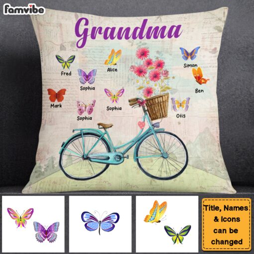 Personalized Gift For Grandma Butterflies Pillow