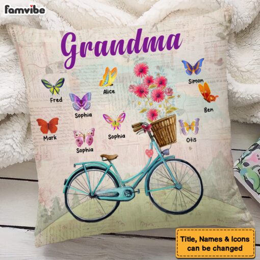 Personalized Gift For Grandma Butterflies Pillow