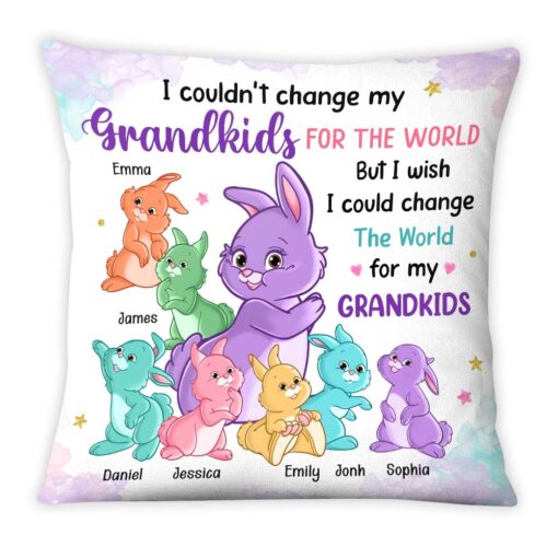 Personalized Gift For Grandma Change The World For My Grandkids Pillow