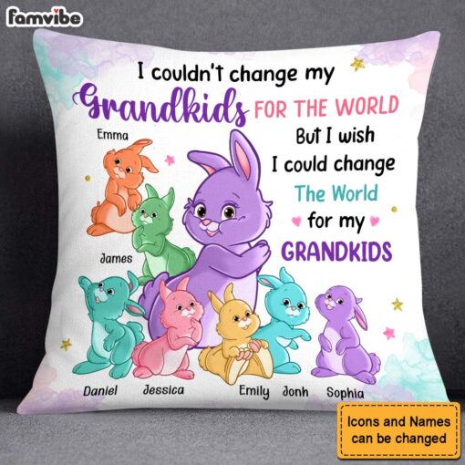 Personalized Gift For Grandma Change The World For My Grandkids Pillow