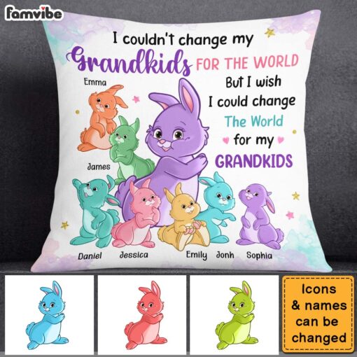 Personalized Gift For Grandma Change The World For My Grandkids Pillow