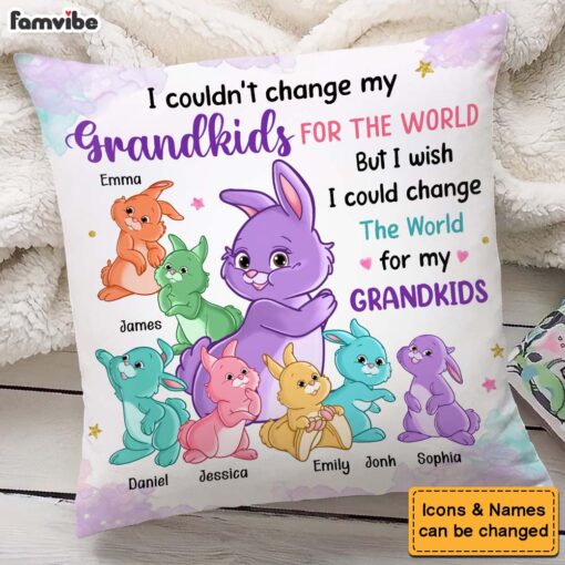 Personalized Gift For Grandma Change The World For My Grandkids Pillow