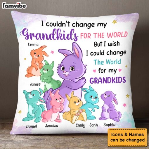 Personalized Gift For Grandma Change The World For My Grandkids Pillow