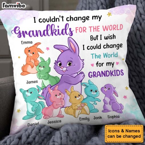 Personalized Gift For Grandma Change The World For My Grandkids Pillow