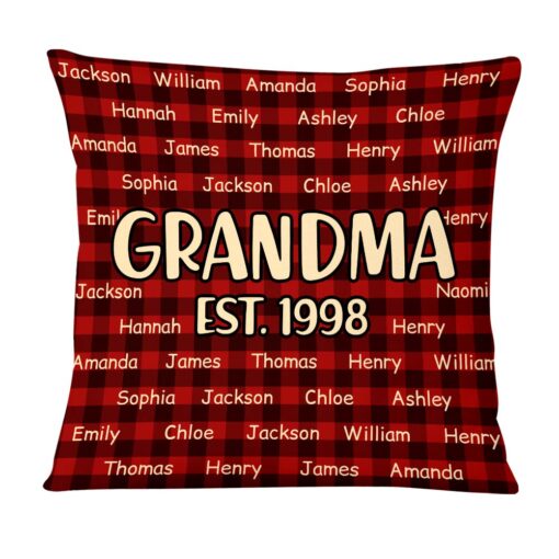 Personalized Gift For Grandma Custom Name Christmas Pillow