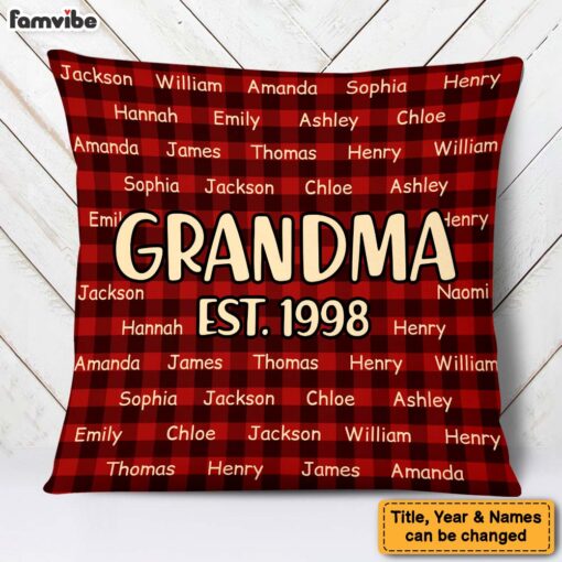 Personalized Gift For Grandma Custom Name Christmas Pillow