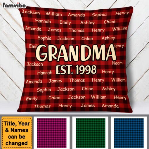 Personalized Gift For Grandma Custom Name Christmas Pillow