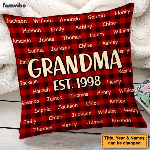 Personalized Gift For Grandma Custom Name Christmas Pillow