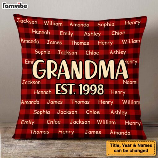 Personalized Gift For Grandma Custom Name Christmas Pillow