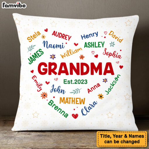 Personalized Gift For Grandma Custom Name Pillow