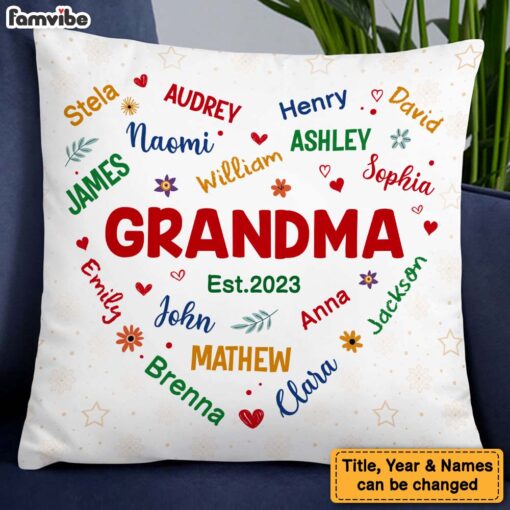 Personalized Gift For Grandma Custom Name Pillow