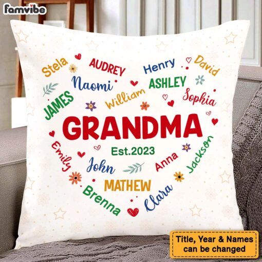 Personalized Gift For Grandma Custom Name Pillow