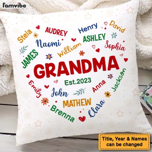 Personalized Gift For Grandma Custom Name Pillow