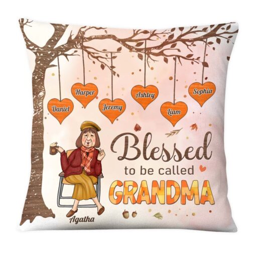 Personalized Gift For Grandma Fall Pillow