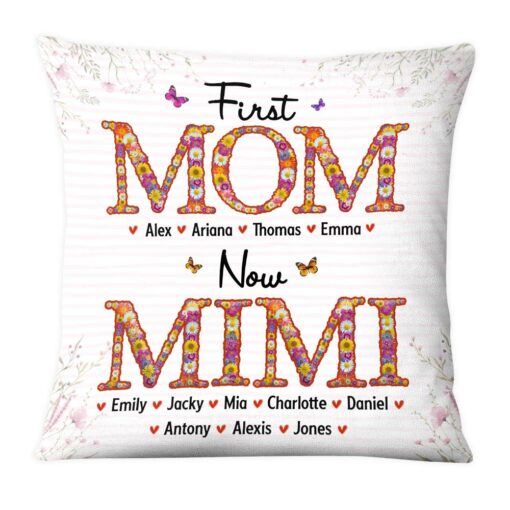 Personalized Gift For Grandma First Now Pillow