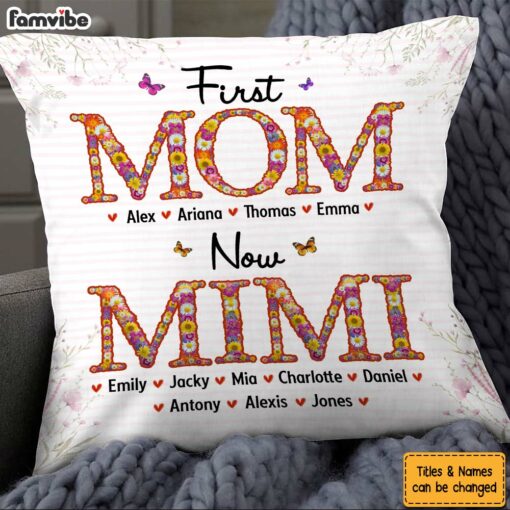 Personalized Gift For Grandma First Now Pillow