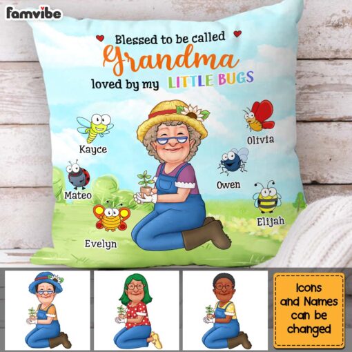 Personalized Gift For Grandma Garden Blessed To Be Called Pillow