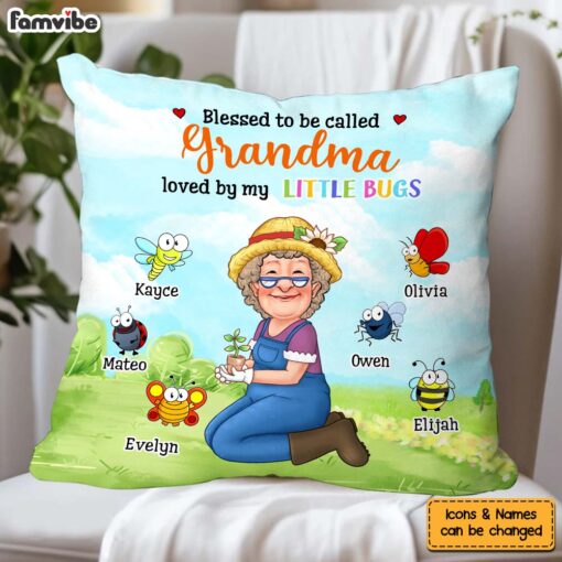 Personalized Gift For Grandma Garden Blessed To Be Called Pillow