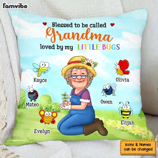 Personalized Gift For Grandma Garden Blessed To Be Called Pillow