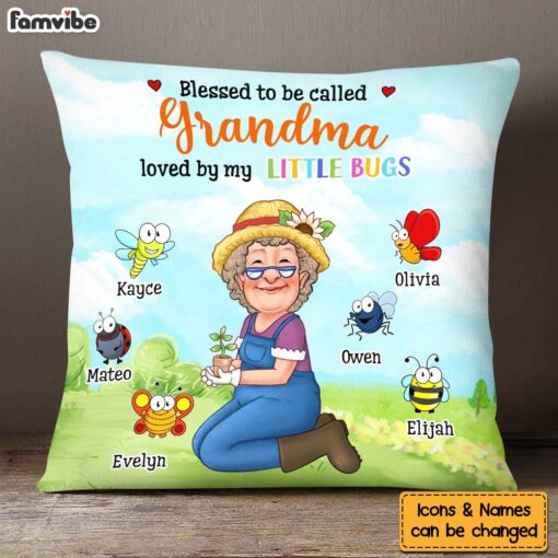 Personalized Gift For Grandma Garden Blessed To Be Called Pillow