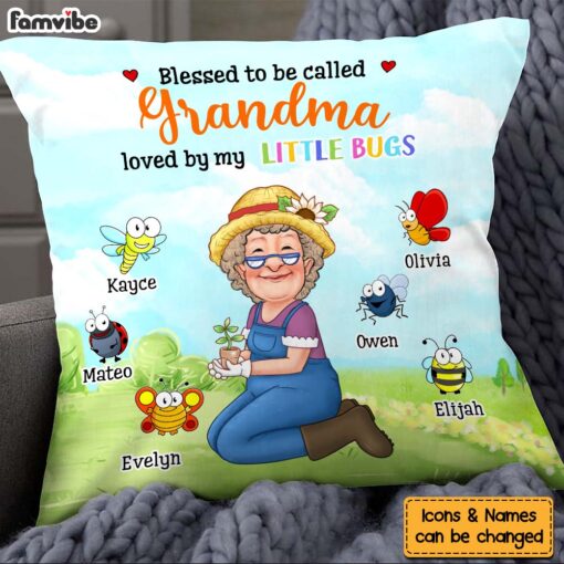 Personalized Gift For Grandma Garden Blessed To Be Called Pillow