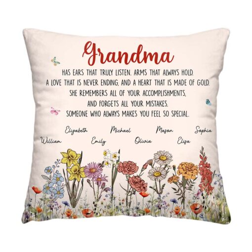 Personalized Gift For Grandma Garden Pillow