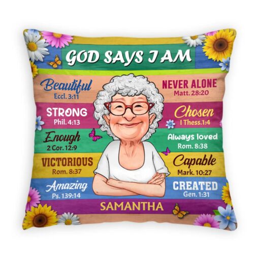 Personalized Gift For Grandma God Says I Am Pillow