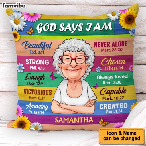 Personalized Gift For Grandma God Says I Am Pillow