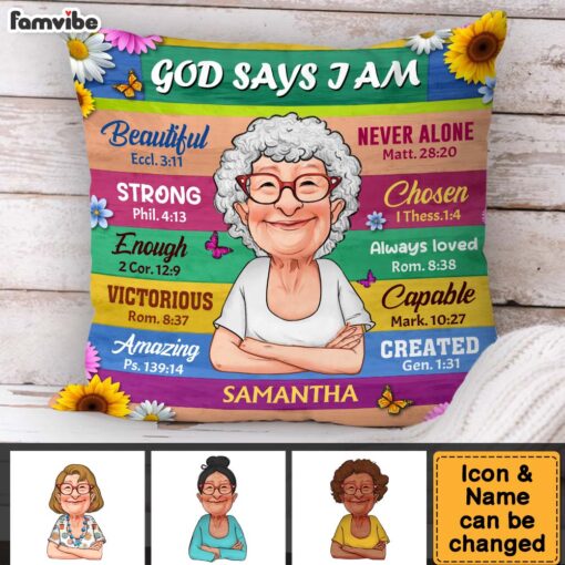 Personalized Gift For Grandma God Says I Am Pillow