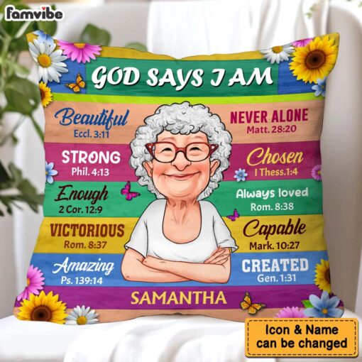 Personalized Gift For Grandma God Says I Am Pillow