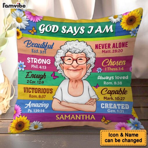 Personalized Gift For Grandma God Says I Am Pillow