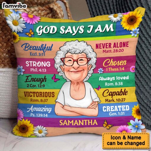 Personalized Gift For Grandma God Says I Am Pillow