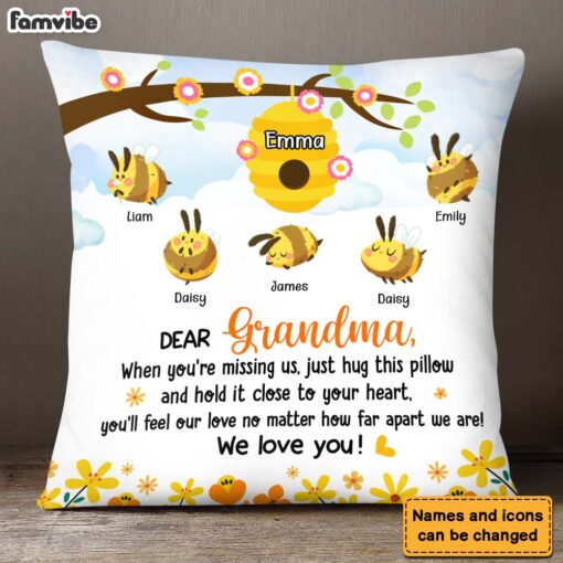 Personalized Gift For Grandma Grandma’s Honey Bees Pillow