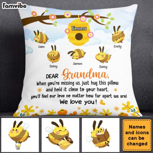 Personalized Gift For Grandma Grandma’s Honey Bees Pillow