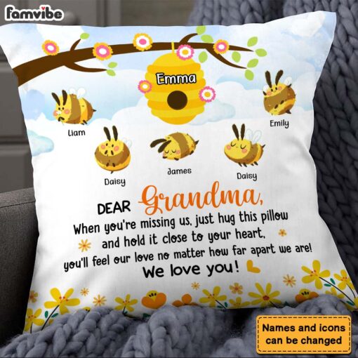 Personalized Gift For Grandma Grandma’s Honey Bees Pillow