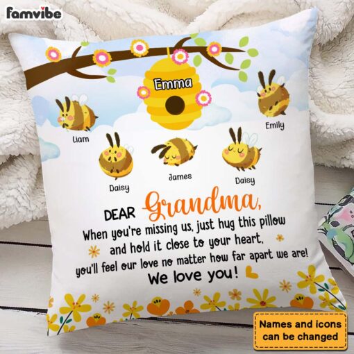 Personalized Gift For Grandma Grandma’s Honey Bees Pillow