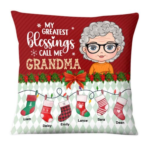 Personalized Gift For Grandma Greatest Blessings Call Me Grandma Pillow