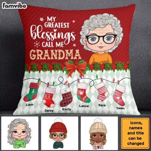 Personalized Gift For Grandma Greatest Blessings Call Me Grandma Pillow