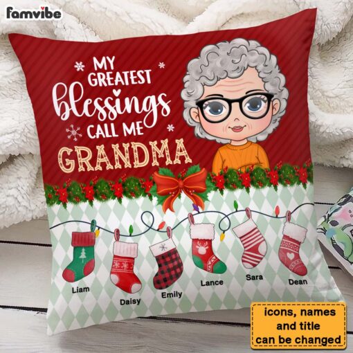 Personalized Gift For Grandma Greatest Blessings Call Me Grandma Pillow