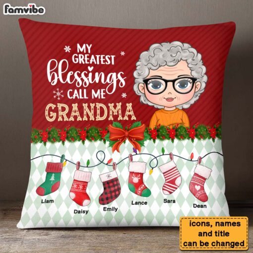 Personalized Gift For Grandma Greatest Blessings Call Me Grandma Pillow