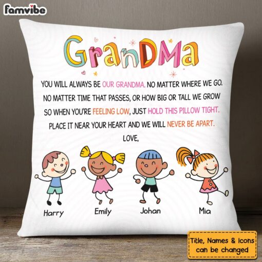 Personalized Gift For Grandma Hold Tight This Pillow