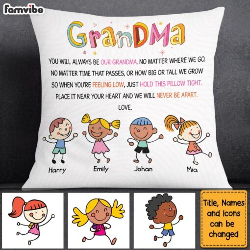 Personalized Gift For Grandma Hold Tight This Pillow