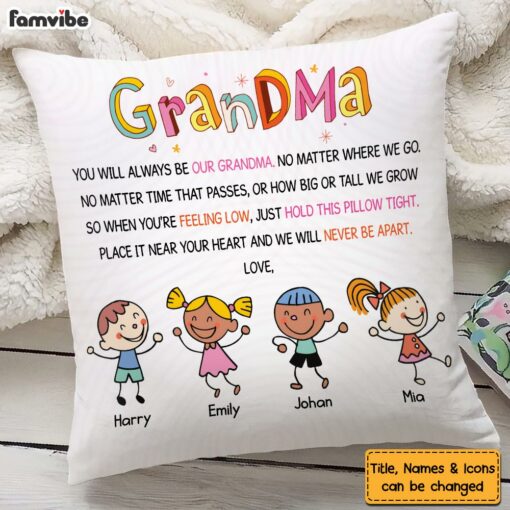 Personalized Gift For Grandma Hold Tight This Pillow