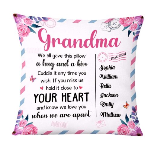 Personalized Gift For Grandma Hug This Pillow