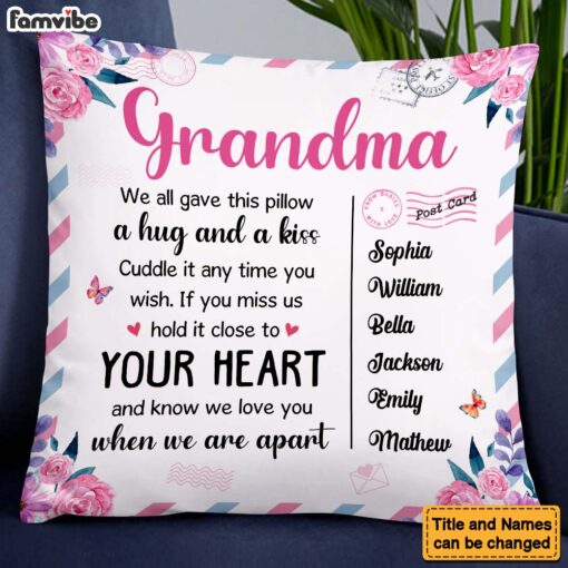 Personalized Gift For Grandma Hug This Pillow