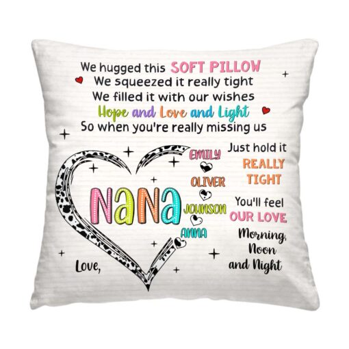 Personalized Gift For Grandma Love Heart Hug This Pillow