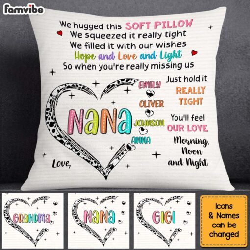 Personalized Gift For Grandma Love Heart Hug This Pillow