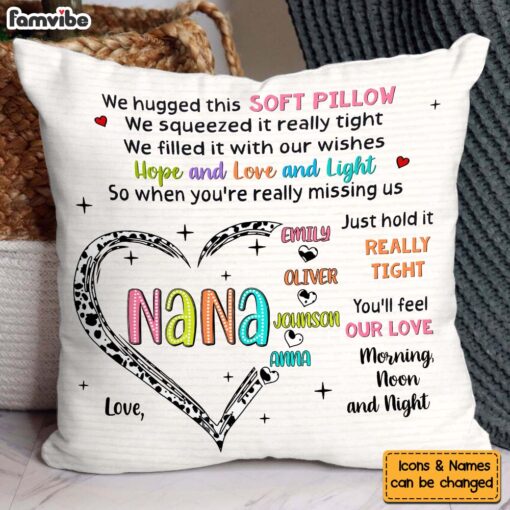 Personalized Gift For Grandma Love Heart Hug This Pillow