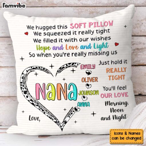 Personalized Gift For Grandma Love Heart Hug This Pillow