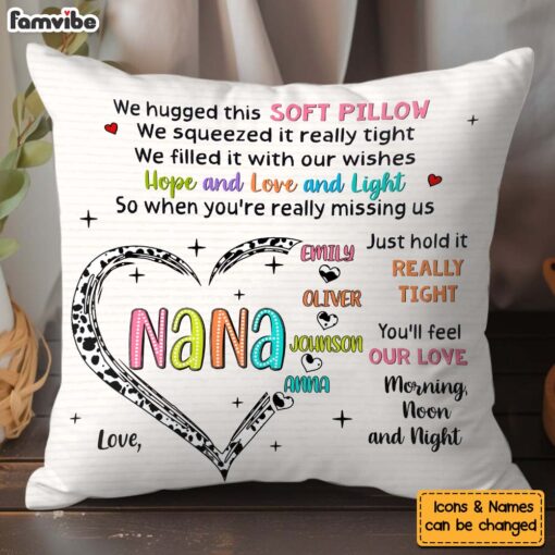 Personalized Gift For Grandma Love Heart Hug This Pillow